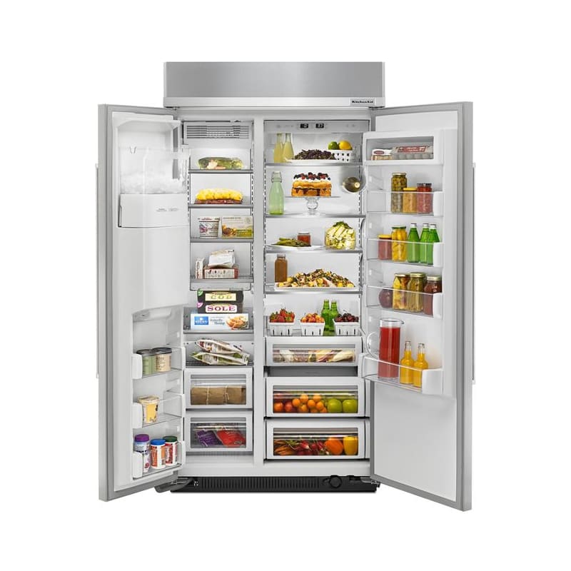 KitchenAid 25 Cu. Ft. Side-by-Side Built-In Refrigerator Stainless Steel  KBSD602ESS - Best Buy
