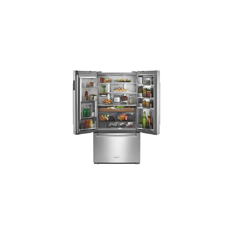 Kitchenaid Krfc704fss Stainless Steel 36 Inch Wide 23 8 Cu Ft Counter Depth French Door Refrigerator With Platinum Interior Ventingdirect Com