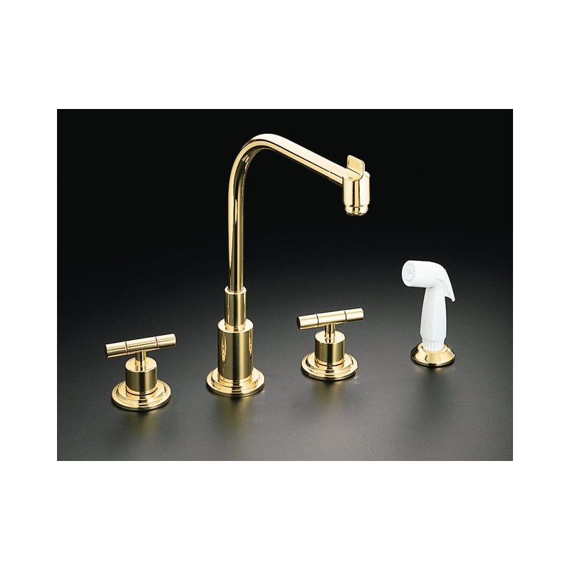 Kohler undefined Polished Brass Faucet Kitchen Double Handle ...