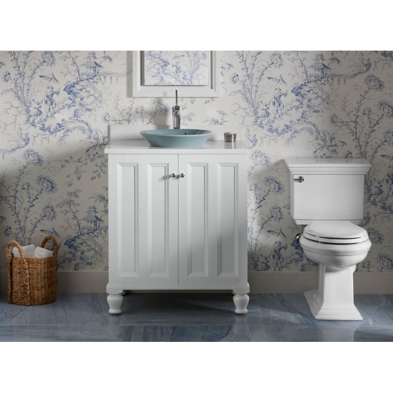 Kohler K-3817-96 Biscuit Memoirs Stately 1.28 GPF Two-Piece Elongated  Comfort Height Toilet with AquaPiston Technology Seat Not Included 