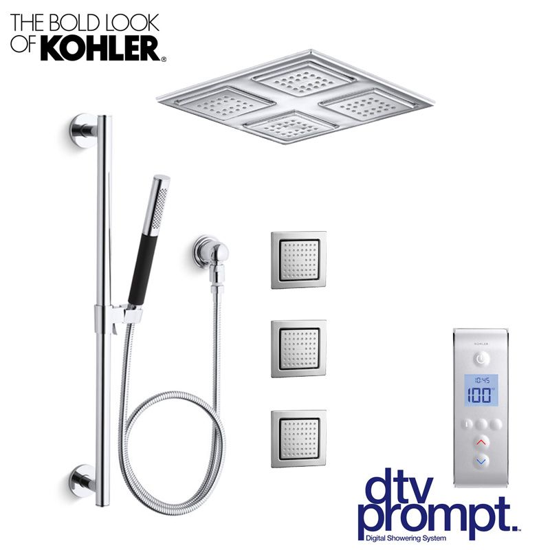Kohler Dtv Prompt Wthr Sp3 Polished, Watertile Rain Shower Panel