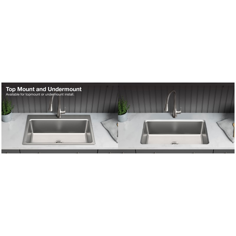 KOHLER Prologue Dual-mount 27-in x 22-in Stainless Steel Single Bowl 2-Hole Kitchen  Sink in the Kitchen Sinks department at