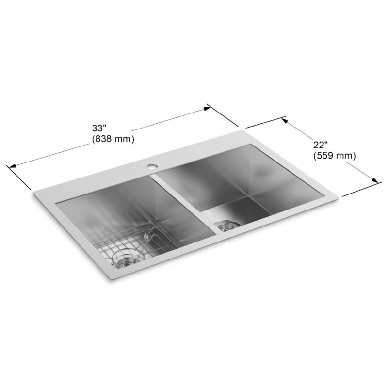 Kohler K-3820-1-NA Stainless Vault 33