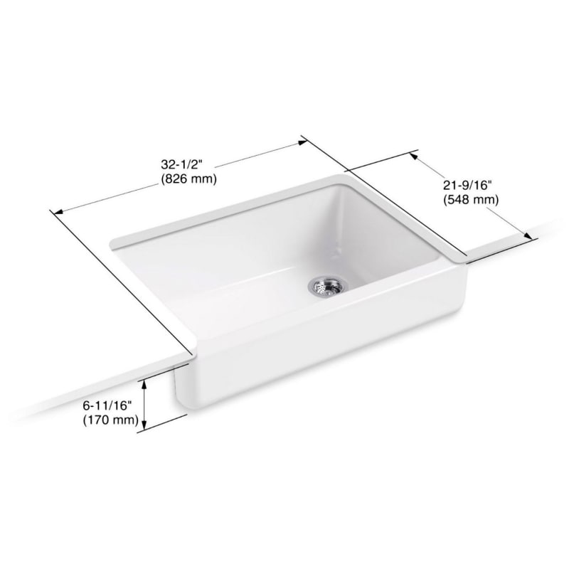 Kohler K-5826-0 White Whitehaven 32-1/2