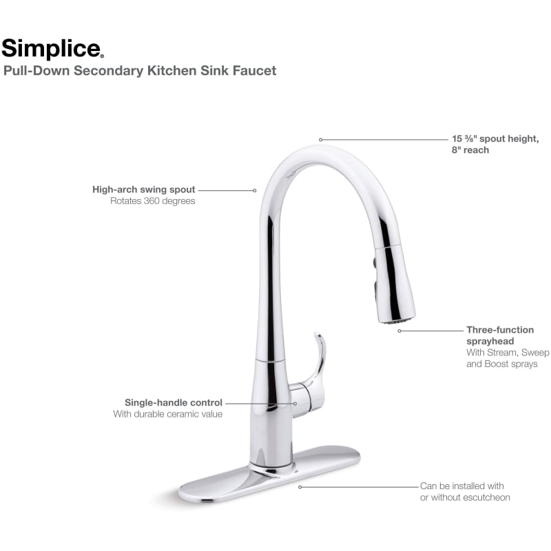 Kohler Simplice Kitchen Faucet Installation Dandk Organizer