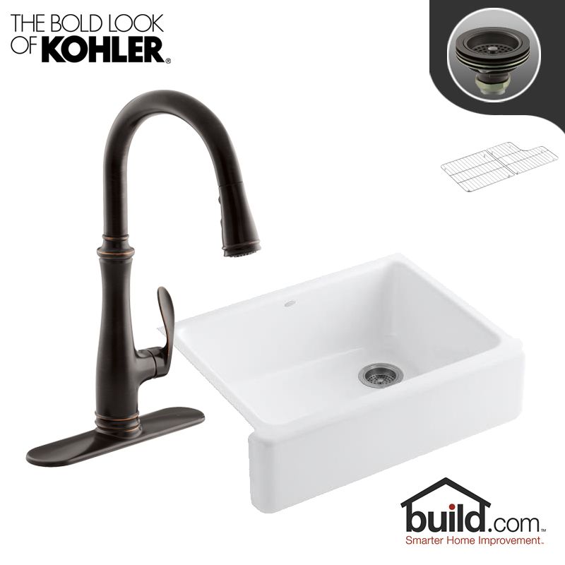 Kohler K 6487 560 Vs Vibrant Stainless Faucet Whitehaven Kitchen Kohler K 6487 560 Vs Vibrant Stainless Faucet Whitehaven Kitchen Kit With 29 11 16 Cast Iron Single Basin Farmhouse Sink And