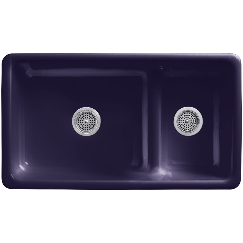 Kohler K 6625 0 White Iron Tones 33 Drop In Double Basin Cast Iron Kitchen Sink Faucetdirect Com