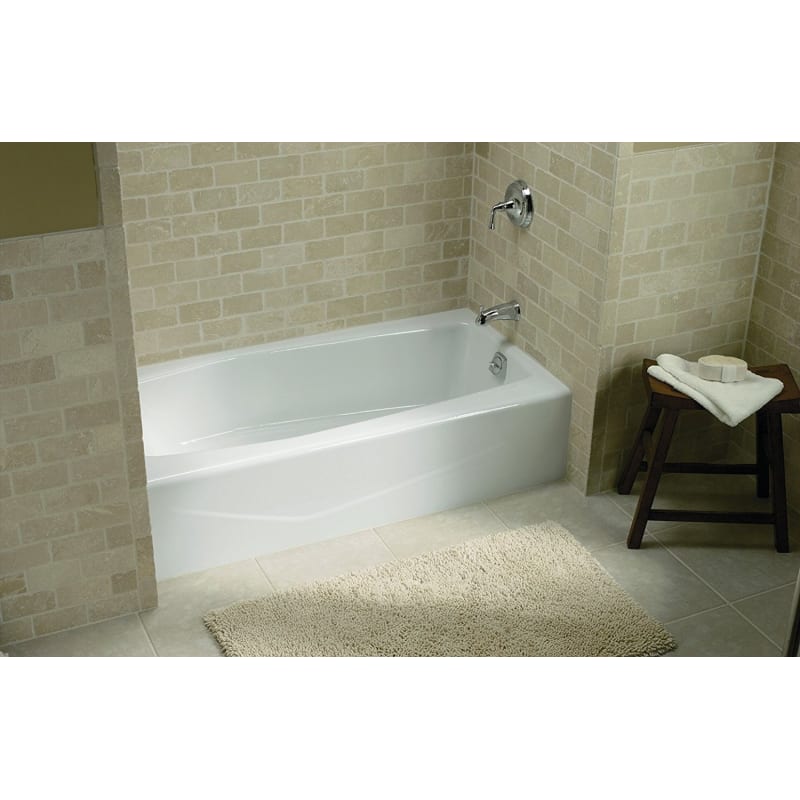 Kohler K 716 0 White Villager Collection 60 Cast Iron Soaking Bathtub For Three Wall Alcove Installations With Right Hand Drain Faucet Com