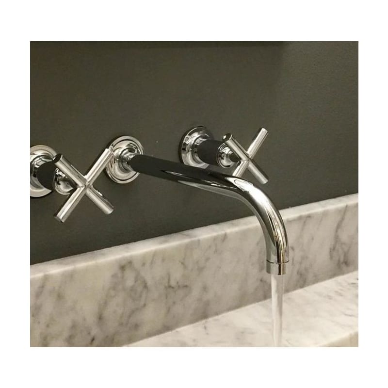 Kohler K-T14414-3-SN Polished Nickel Purist 1.2 GPM Wall Mounted Widespread  Bathroom Faucet