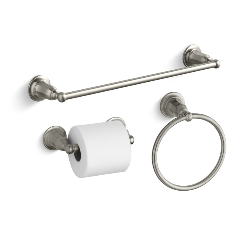 Kohler Kelston Good Accessory Pack 2 Cp Polished Chrome Kelston 18 Towel Bar Towel Ring And Tissue Holder Faucet Com