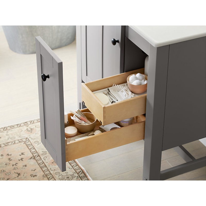 Kohler K 5289 1wa Linen White Tresham 30 Wood Vanity With Slow Closing Drawers Less Top Faucetdirect Com Kohler K 5289 1wa Linen White Tresham, Kohler Tresham Vanity Reviews