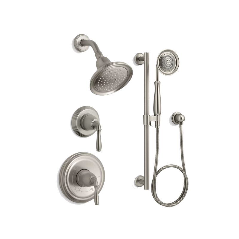 Kohler K Devonshire Rt11 4 Bn Vibrant Brushed Nickel Rite Kohler K Devonshire Rt11 4 Bn Vibrant Brushed Nickel Rite Temp Pressure Balanced Shower System With Head And Hand Faucet