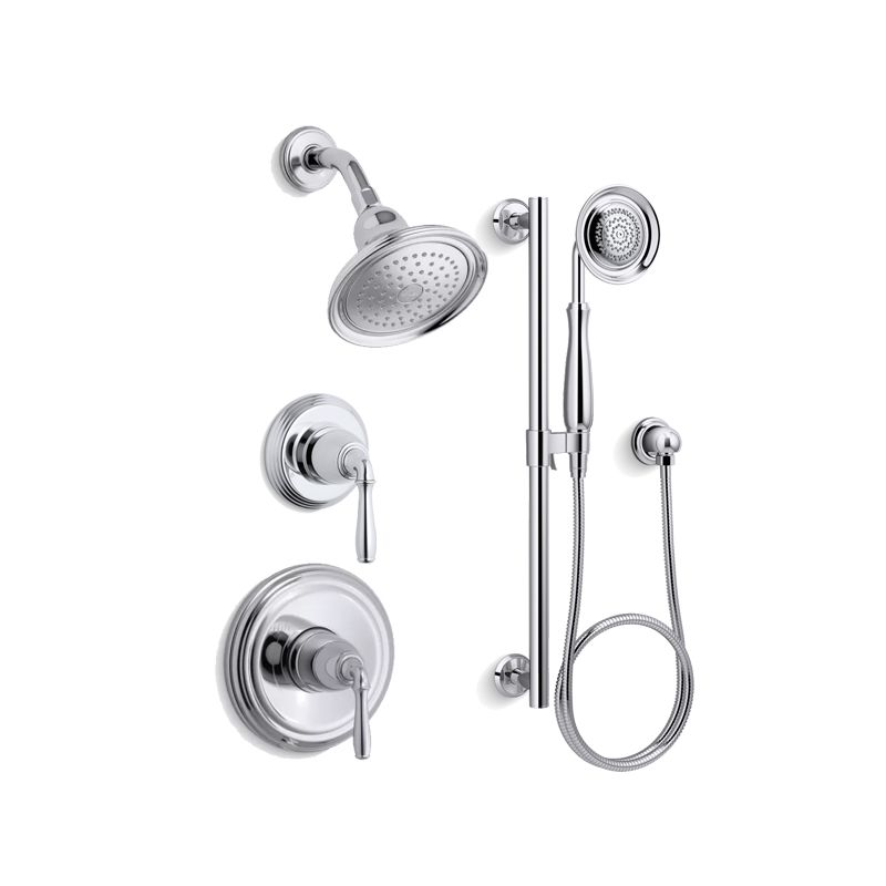 Kohler K Devonshire Rt11 4 Cp Polished Chrome Rite Temp Kohler K Devonshire Rt11 4 Cp Polished Chrome Rite Temp Pressure Balanced Shower System With Head And Hand Faucet Com