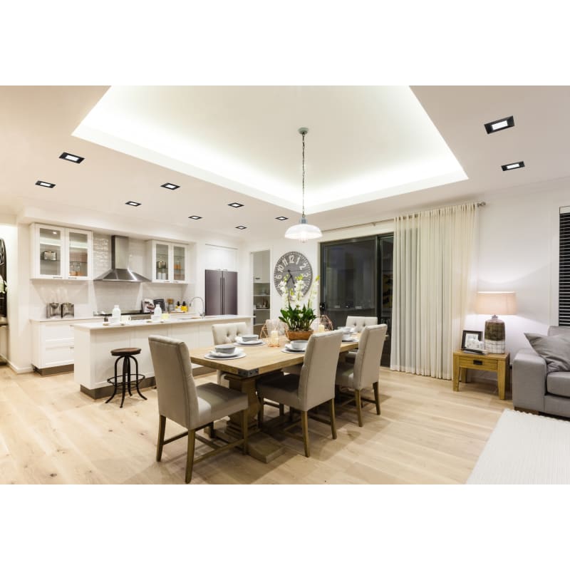 Lithonia Lighting WF4 SQ S LED 27K MB M6 Matte Black Wafer 4 LED IC Rated Square Trim Integrated Recessed Fixture with 2700K Color Temperature LightingDirect