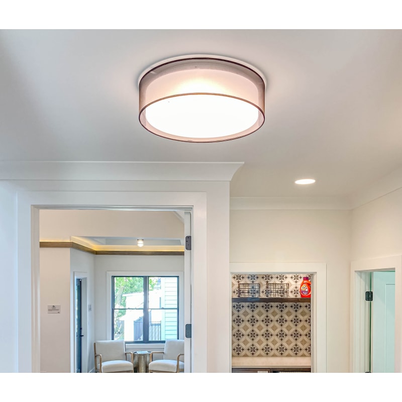 Grasscloth outlet flush mount