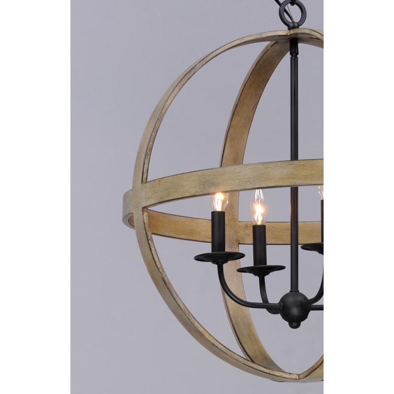Maxim 27574BWBK Barn Wood / Black Compass 4 Light 23