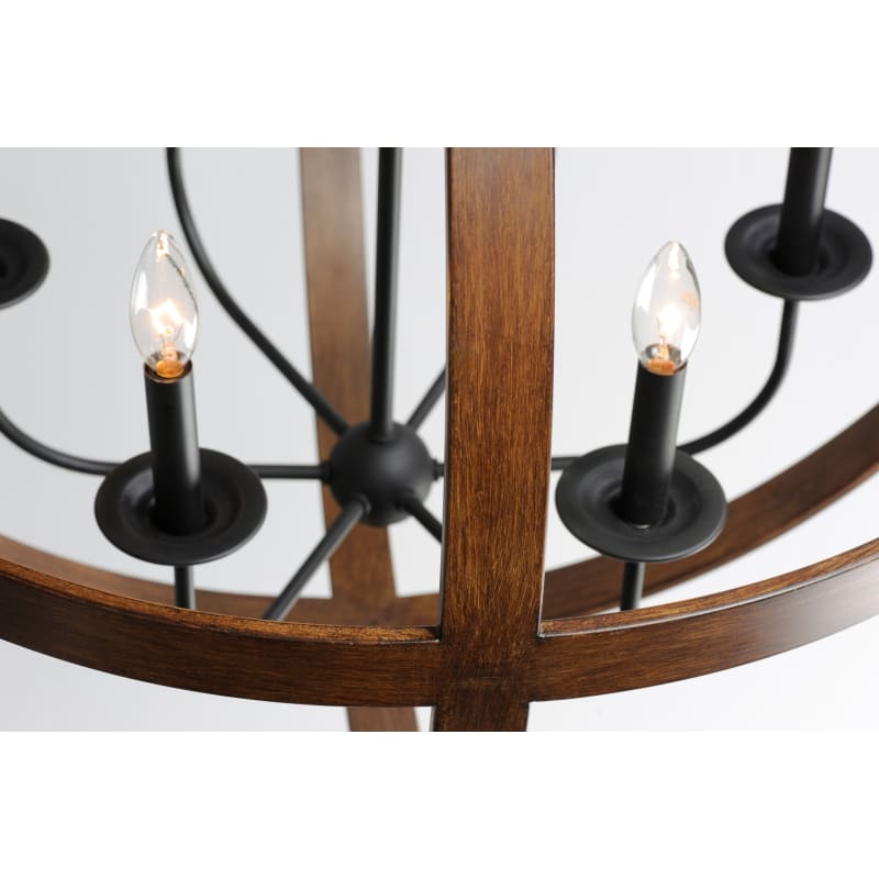 Maxim 27576APBK Antique Pecan / Black Compass 6 Light 30