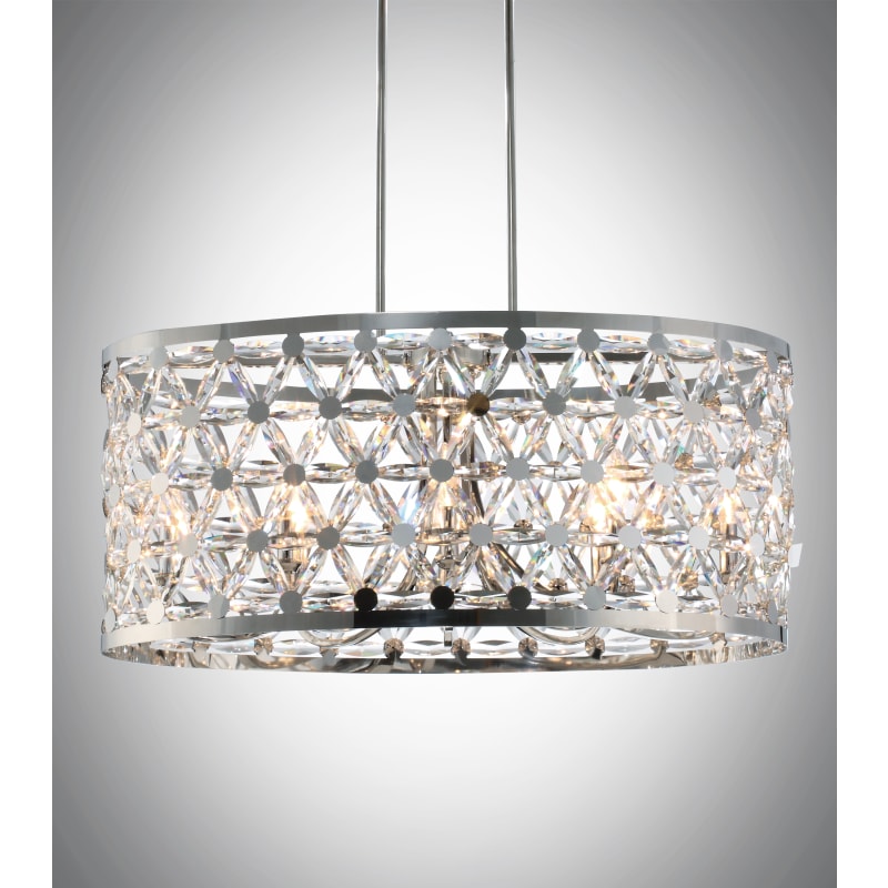 Polished Nickel Cassiopeia 8 Light, Cassiopeia 8 Light Crystal Chandelier