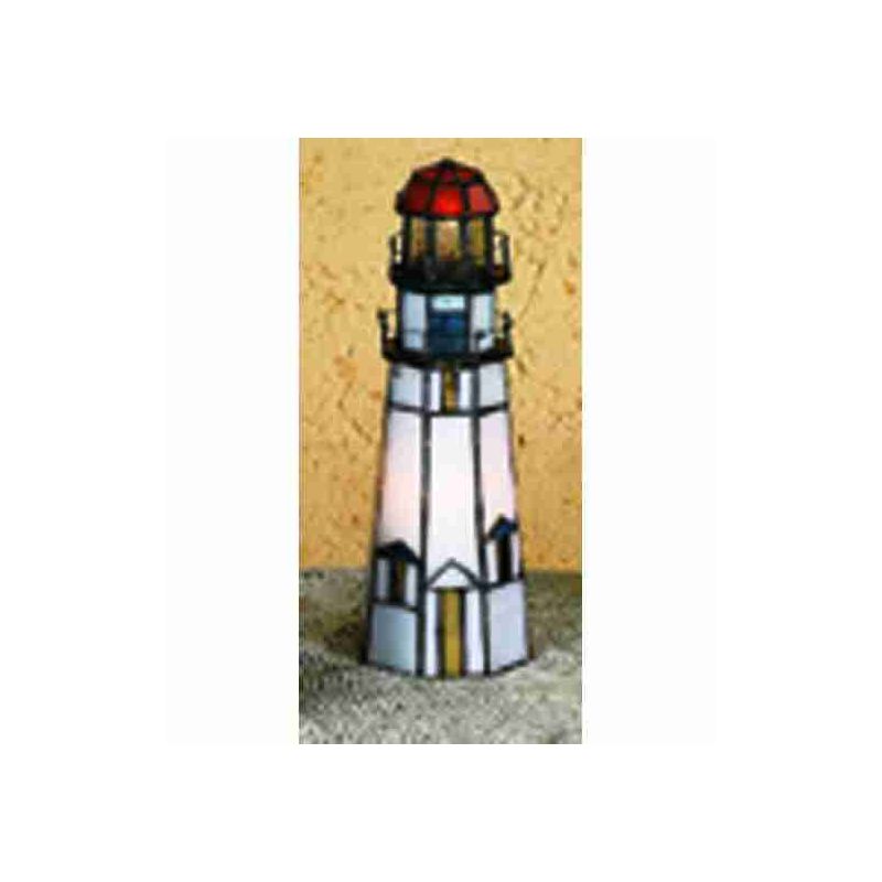 Meyda 20536 Glass, Vintage Stained Glass Lighthouse Lamp