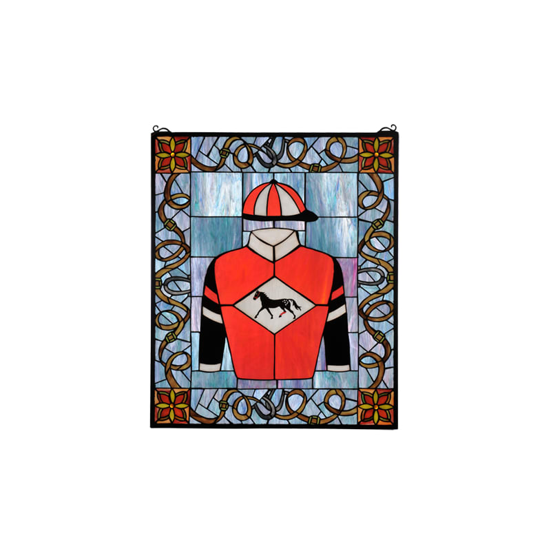 Stained glass jockey silks Suncatchers Garden Decoration