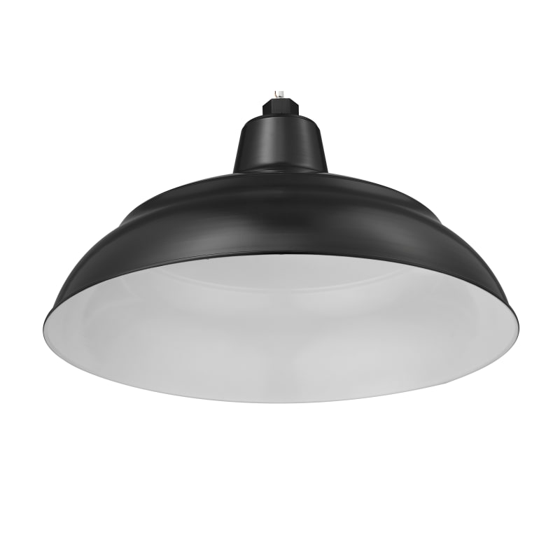 Millennium Lighting RWHS17 SB Satin Black RLM 1 Light 17 Wide Outdoor Warehouse Shade LightingDirect