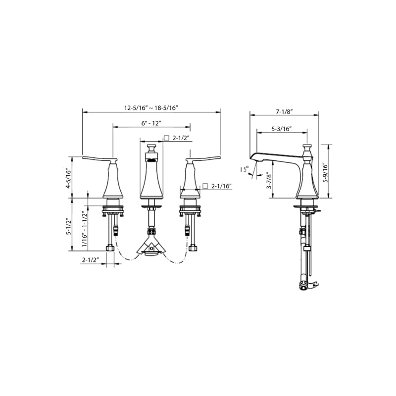 Miseno MNO801CP Polished Chrome Elysa-B Widespread Bathroom ...