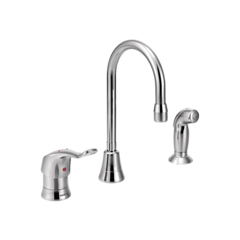 Moen 8138 Chrome Commercial Kitchen Faucet Includes Side Spray Moen 8138 Chrome Commercial Kitchen Faucet Includes Side Spray From The M Dura Collection Com
