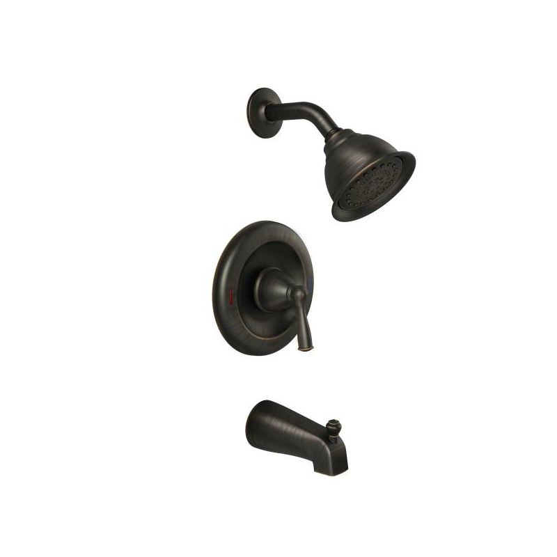 Moen 82910brb Terranean Bronze Single Handle Posi Temp Tub And Moen 82910brb Terranean Bronze Single Handle Posi Temp Tub And Shower Valve Trim With Function Head From The Banbury Collection