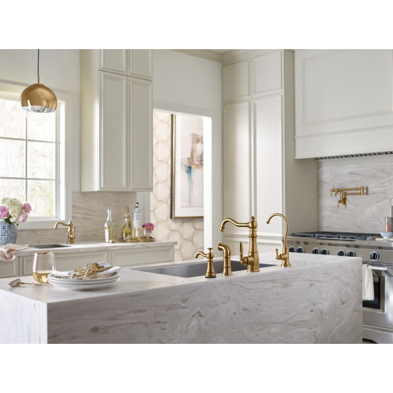 Moen S664NL Polished Nickel Traditional Pot Filler Double ...