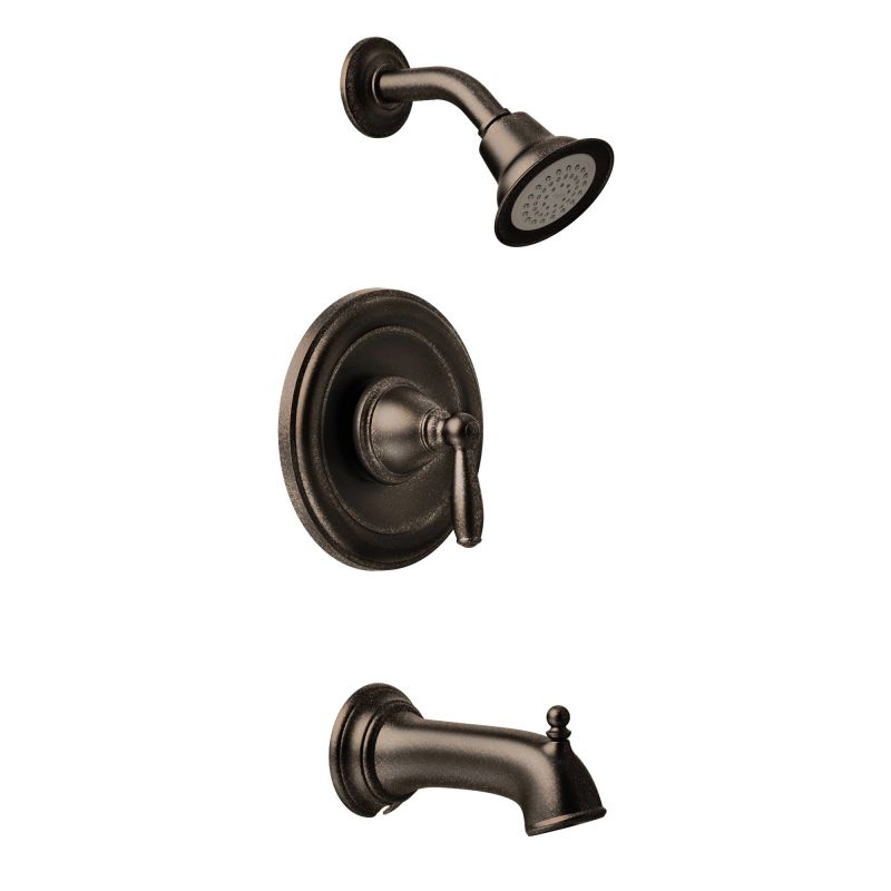 Preference fumle ordningen Moen T2153ORB Oil Rubbed Bronze Posi-Temp Pressure Balanced Tub and Shower  Trim with 2.5 GPM Shower Head and Tub Spout from the Brantford Collection  (Less Valve) - Faucet.com