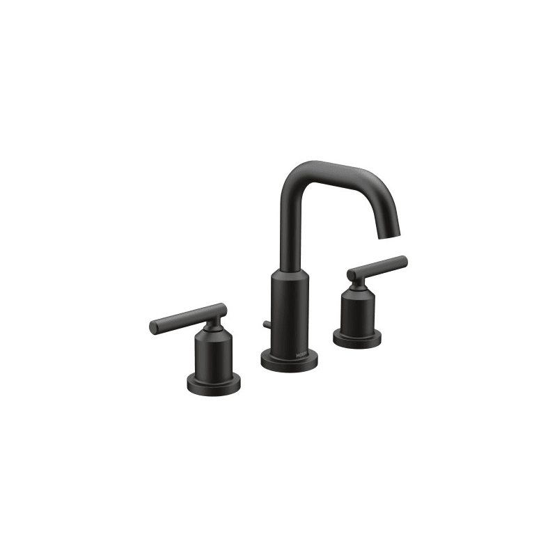 Moen 6145bl Gibson One Handle Single Hole Modern Bathroom Sink Faucet With Optional Deckplate Matte Black Amazon Com