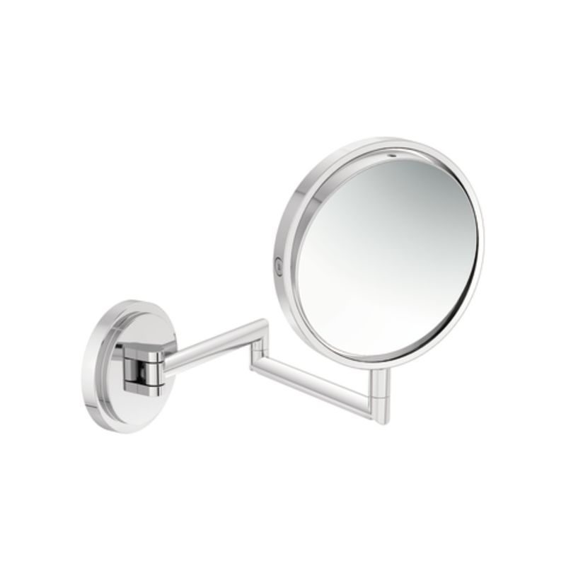Moen YB0892BN Brushed Nickel Arris Wall Mounted Makeup Mirror with Time  Magnification