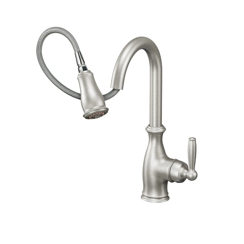 Moen 7185c Chrome Brantford Single Handle Pulldown Spray Kitchen Faucet With Reflex Technology Faucet Com