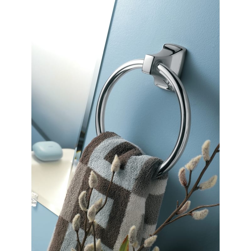 Moen P5860 Chrome 7" Towel Ring from the Donner Contemporary Collection 