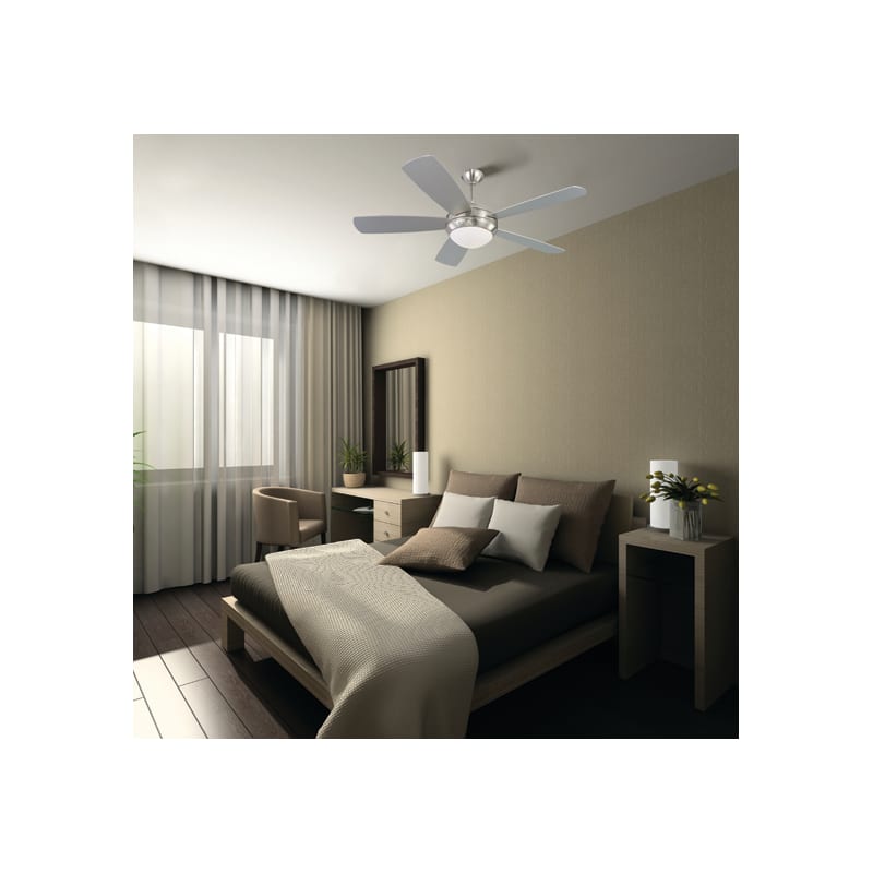 Monte Carlo 5DI52BSD-L Brushed Steel Five Bladed 52 Inch