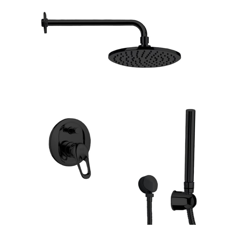 Nameeks Remer Sfh6539 15 Black Shower System With Multi Nameeks Remer Sfh6539 15 Black Shower System With Multi Function Rain Head Hand Holder And Rough In Faucet Com