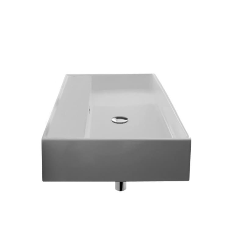 Nameeks Scarabeo 8031 R 80 Three Hole White Nameeks Scarabeo 8031 R 80 Three Hole White Teorema 31 1 2 Ceramic Wall Mounted Vessel Bathroom Sink With 3 Holes Drilled