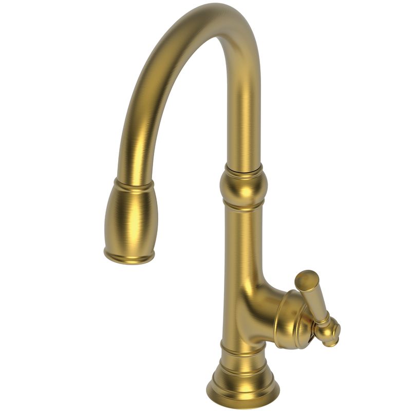 Newport Brass 2470 5103 04 Satin Pvd Jacobean Kitchen Faucet Newport Brass 2470 5103 04 Satin Pvd Jacobean Kitchen Faucet With Metal Lever Handle And Pull Down Spray Com
