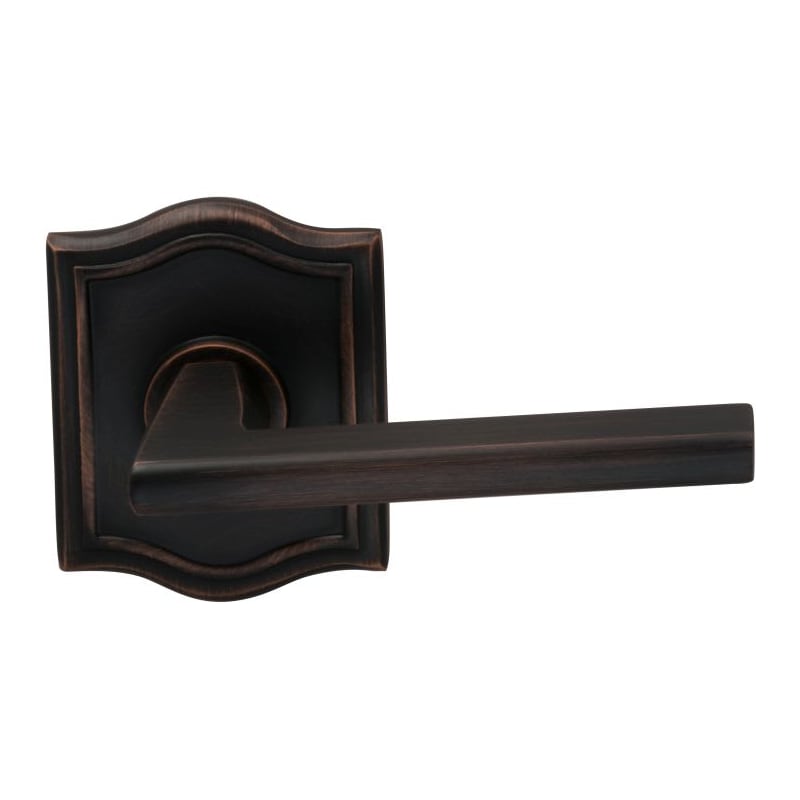 Omnia 925ar 0 Pd10b Lacquered Oil Rubbed Bronze Wedge Non Turning Two Sided Door Lever Set With Arched Rose From The Prodigy Collection Handlesets Com