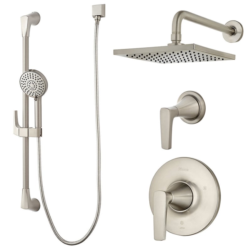 Pfister B89 7mfc Polished Chrome Kelen Shower System With Valve Trim Pfister B89 7mfc Polished Chrome Kelen Shower System With Valve Trim Head Hand Slide Bar And Diverter Faucet Com