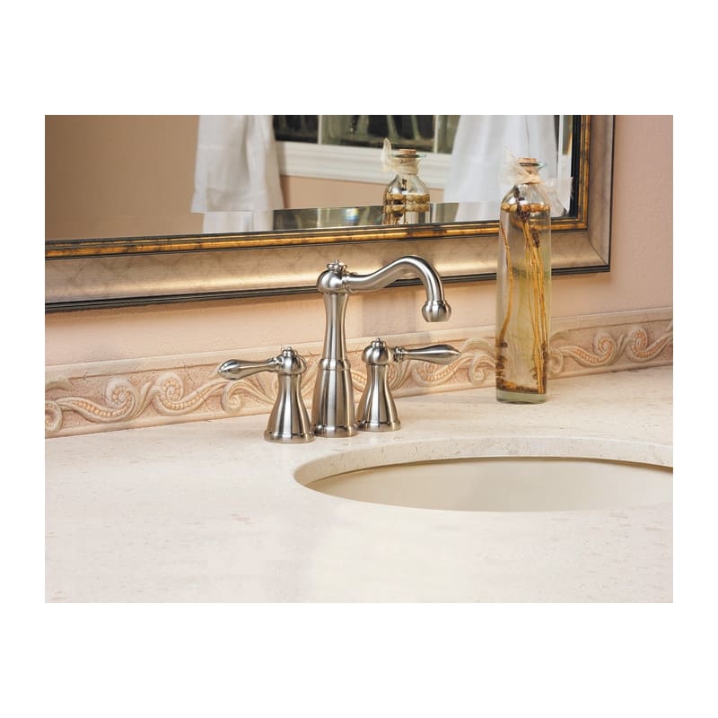 Pfster Marielle Widespread Bath Sink Faucet with Drain LG46-MOBK Brushed Nickel 