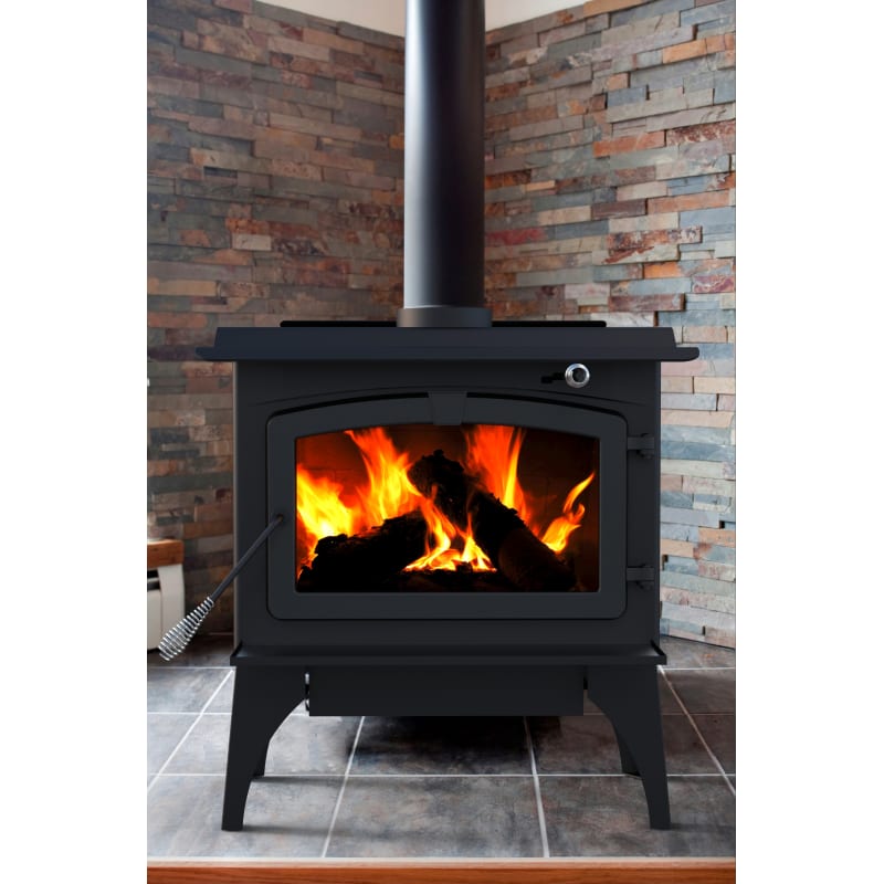 Pleasant Hearth LWS-127201 Black Medium 65,000 BTU Wood Burning Stove with  Blower and Ceramic Glass Window, 1,800 Square Feet Heat Radius -  VentingPipe.com