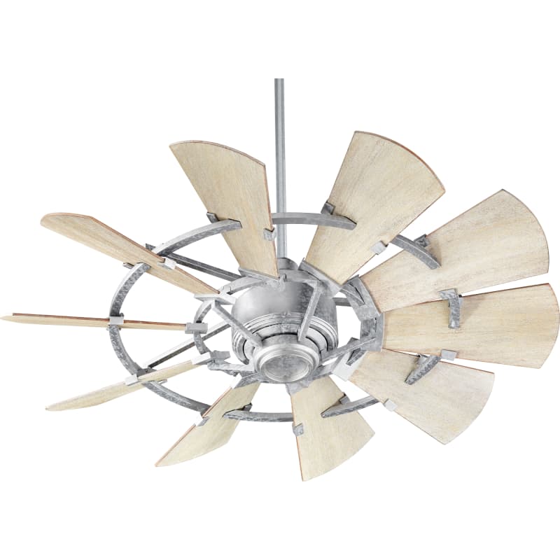 Quorum International 94410 9 Galvanized Windmill 44 10 Blade Indoor Dc Ceiling Fan With Wall Control Lightingdirect Com Blade Indoor Dc Ceiling Fan, Quorum Windmill Ceiling Fan Installation