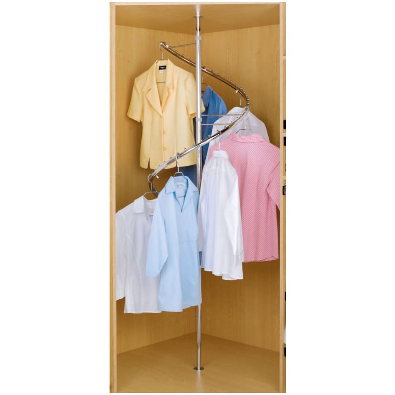 Rev A Shelf SHR 3684 Chrome Classic Closet 72 Tall Spiral Clothes Hanging System for Custom Closet Systems PullsDirect