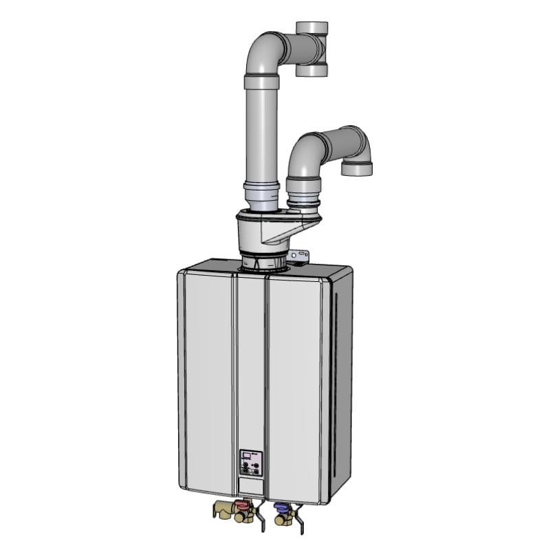Rinnai 187585PP N/A Twin Pipe Concentric Vent Adapter for Use with Rinnai  Models RU98i and RU80i - VentingDirect.com