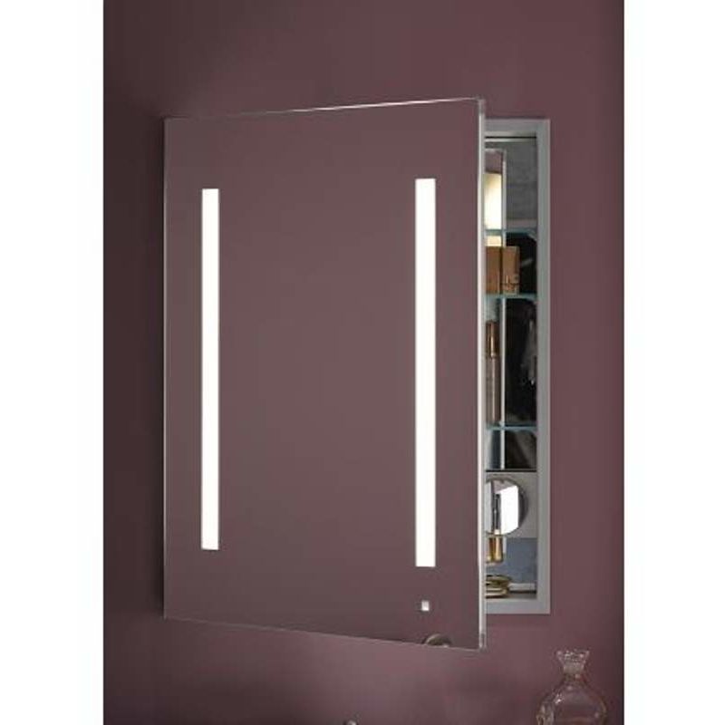 Robern Ac2430d4p1la Mirrored Aio 24 X 30 X 4 Single Door Medicine Cabinet With Left Hinge Task Lighting Interior Illumination And Audio System Faucet Com