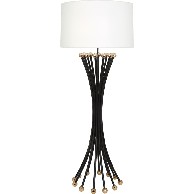Robert Abbey Bl476 Black Polished Brass Jonathan Adler Biarritz 60 Floor Lamp With Fabric Shade Polished Brass Jonathan Adler Biarritz, Jonathan Adler Rio Floor Lamp
