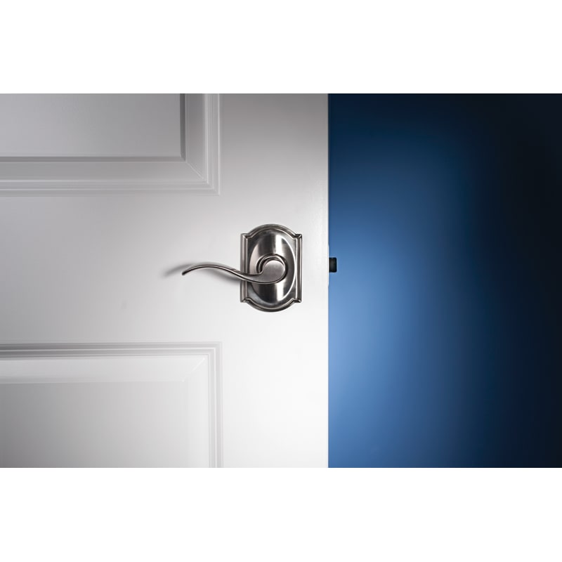 Schlage F51AACC716CAM Aged Bronze Accent Single Cylinder Keyed Entry Door  Lever Set with Decorative Camelot Trim 