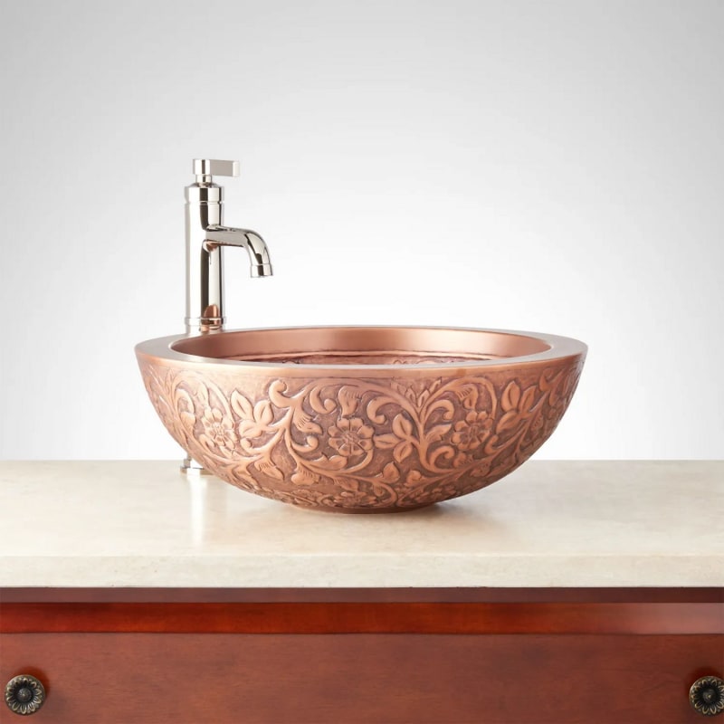 Antique Copper Coram 18, Signature Hardware Bathroom Sink Drain