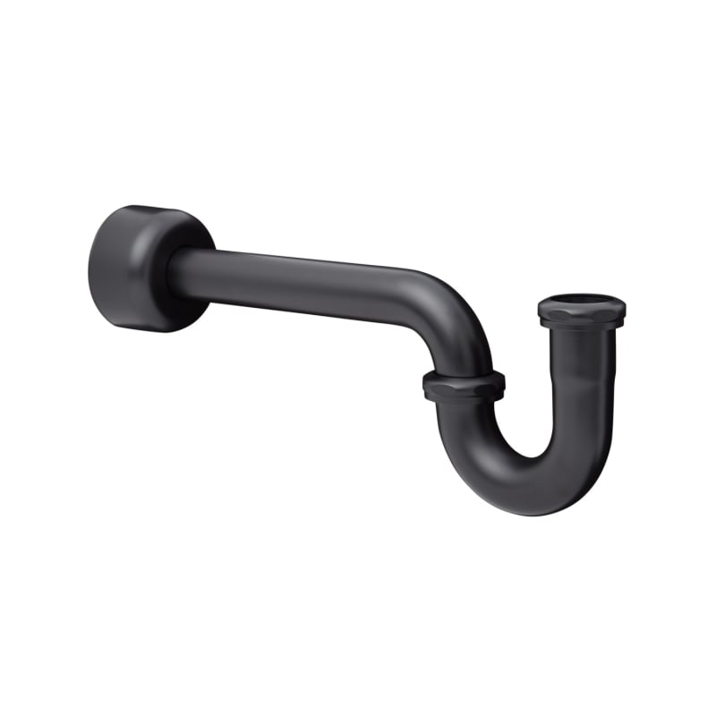 Signature Hardware 1-1/4" P-Trap With High Box Flange - Aged Brass | For Bathroom Sink Drain Installation